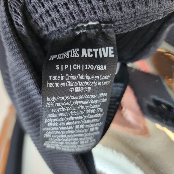 PINK thermal high waisted black workout leggings size S & sports bra size M - Picture 7 of 7